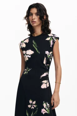 Asymmetric floral dress