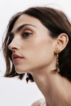 Asymmetric gold-plated Zalio earrings