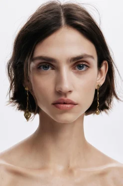 Asymmetric gold-plated Zalio earrings