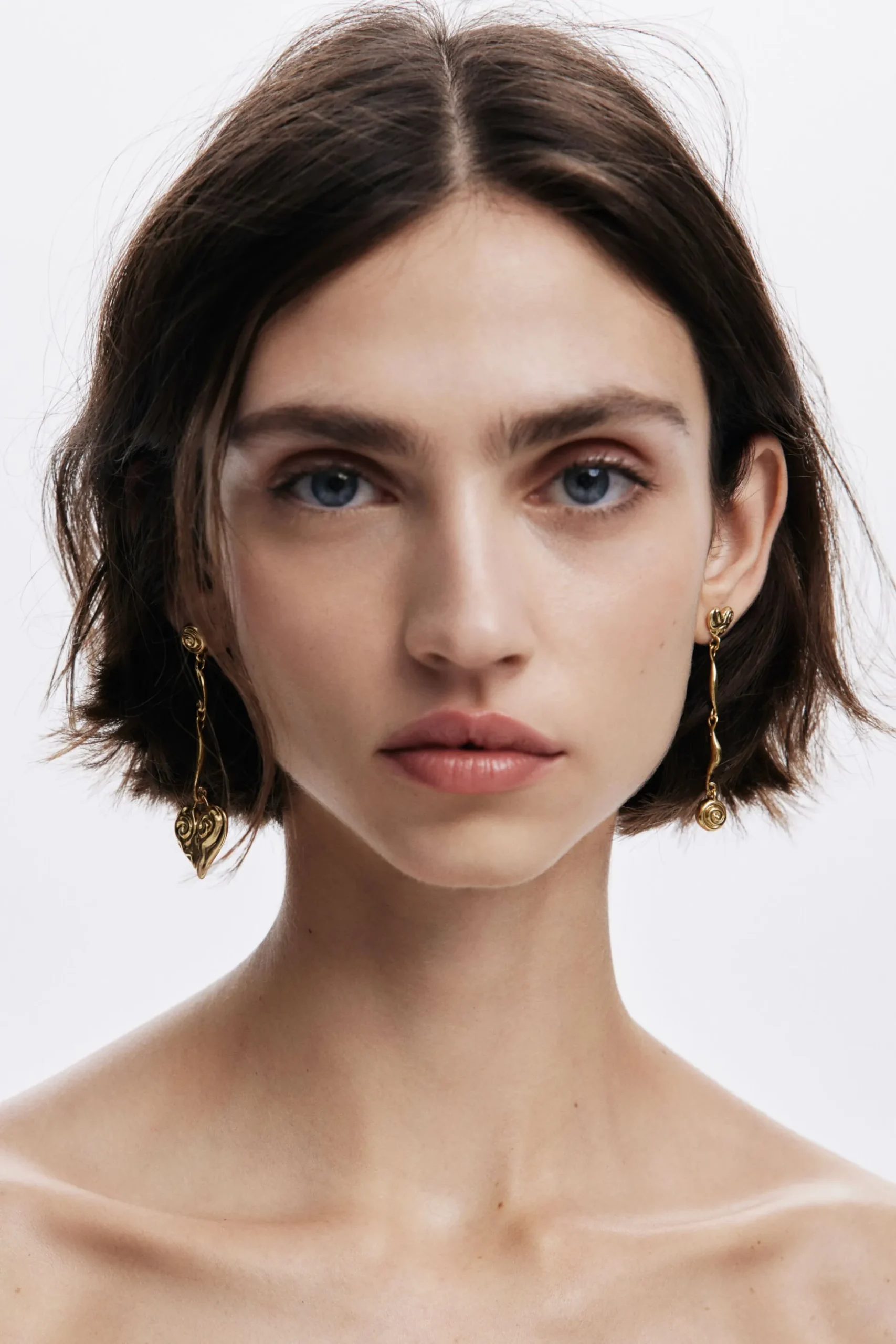 Asymmetric gold-plated Zalio earrings