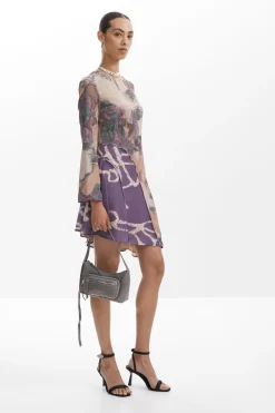 Asymmetric printed dress