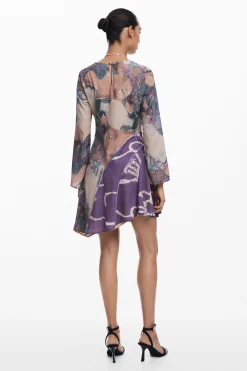Asymmetric printed dress