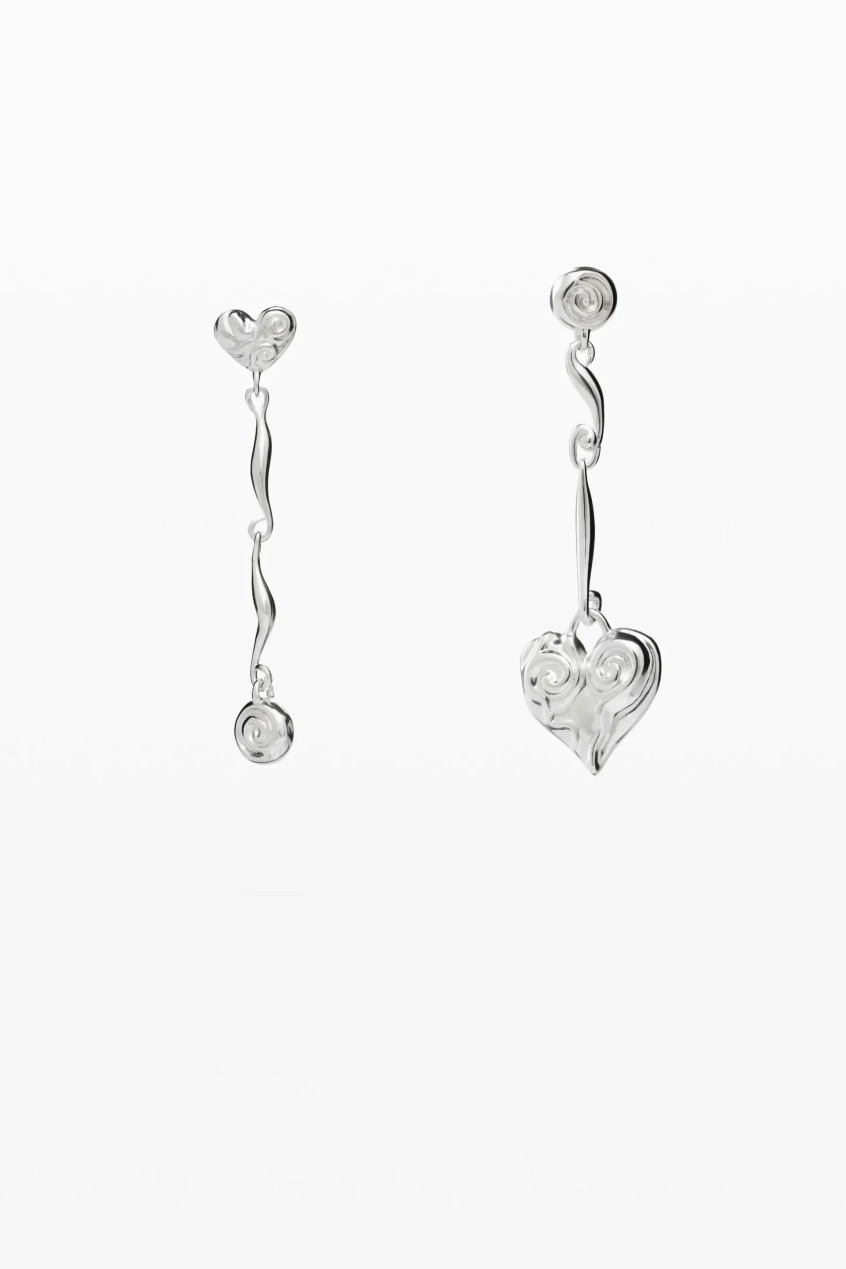Asymmetric silver-plated Zalio earrings