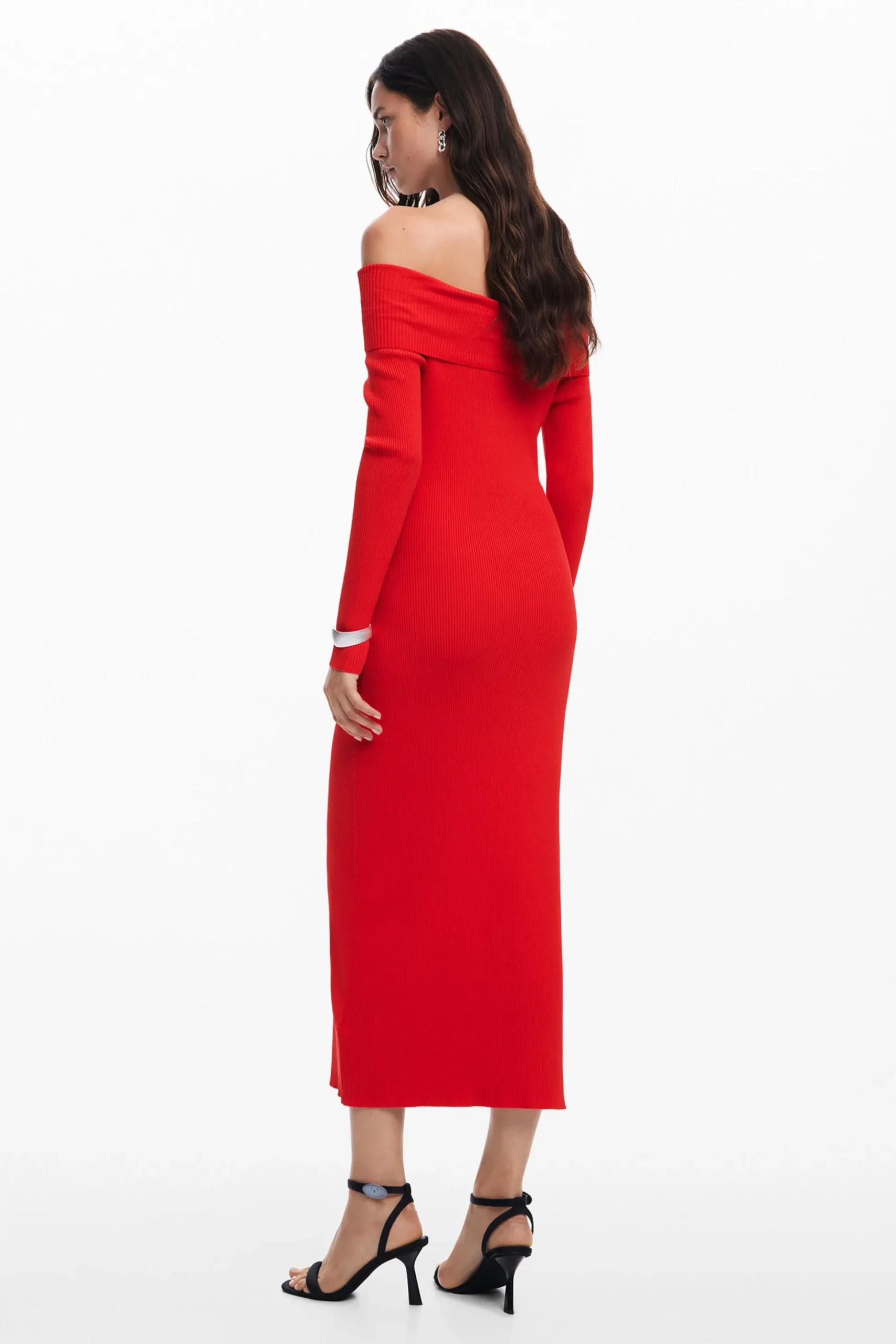 Bardot neckline dress