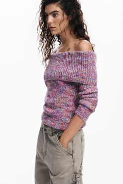Bardot neckline sweater