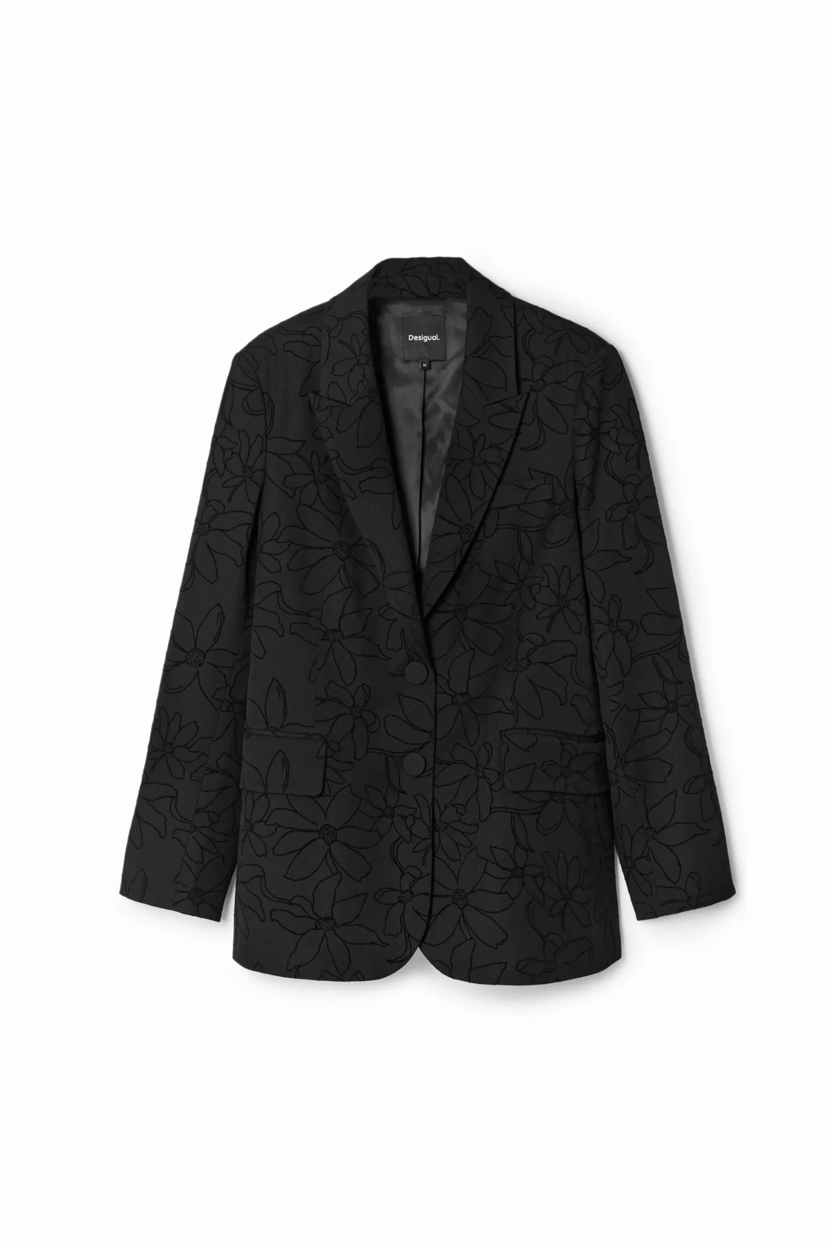 Blazer with die-cut flower silhouette