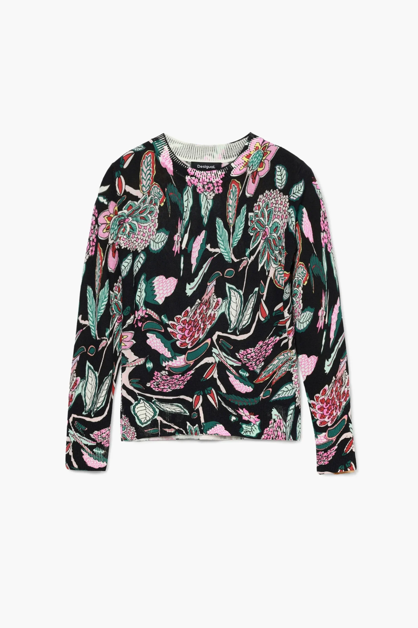 Botanical print knit sweater