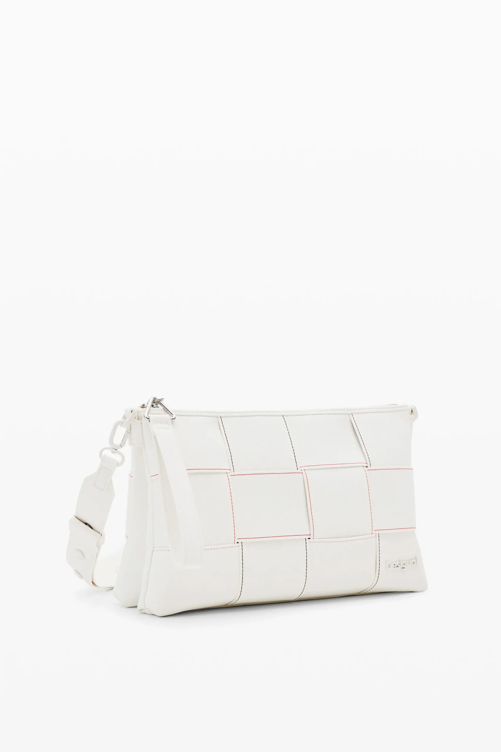 Braided crossbody bag M with topstitching