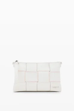 Braided crossbody bag M with topstitching