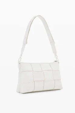 Braided crossbody bag M with topstitching