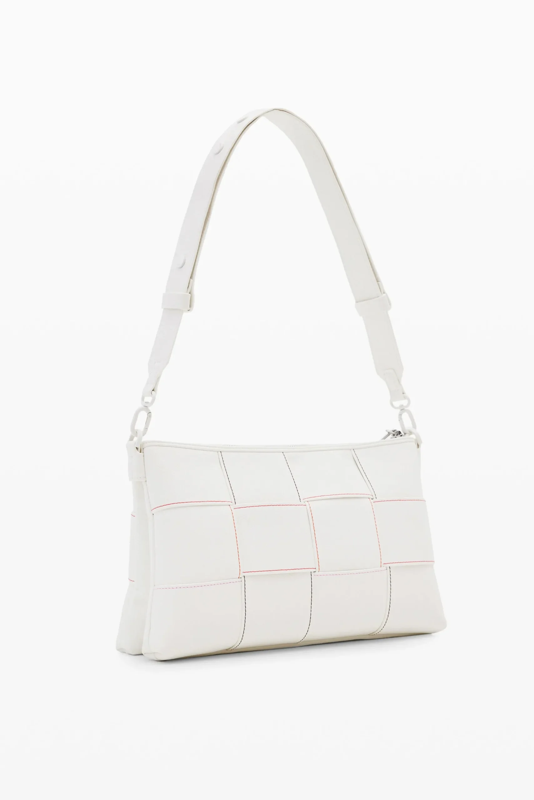Braided crossbody bag M with topstitching