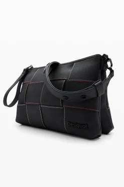 Braided crossbody bag M with topstitching