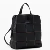 Braided S backpack with topstitching