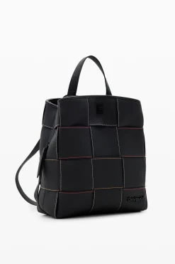 Braided S backpack with topstitching