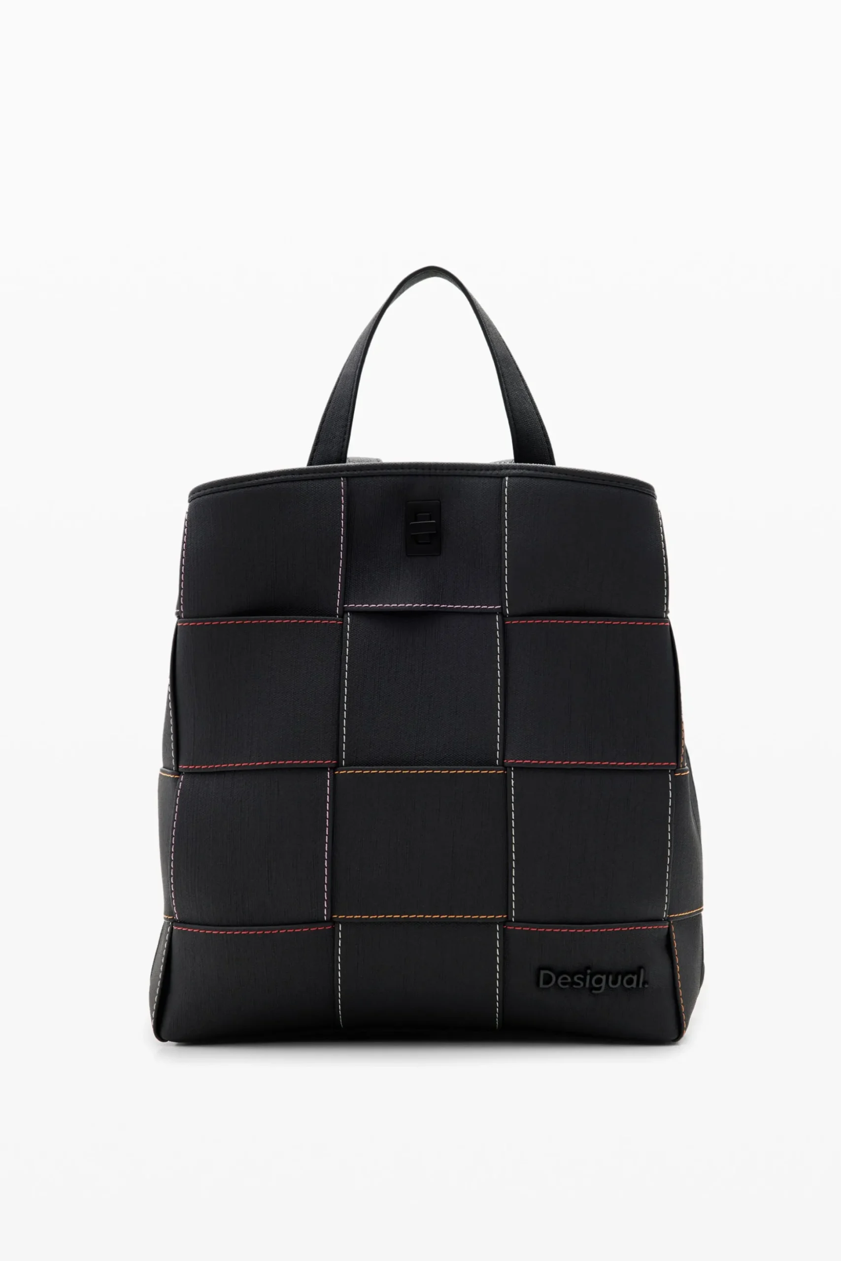 Braided S backpack with topstitching