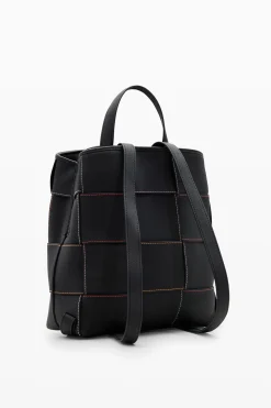 Braided S backpack with topstitching