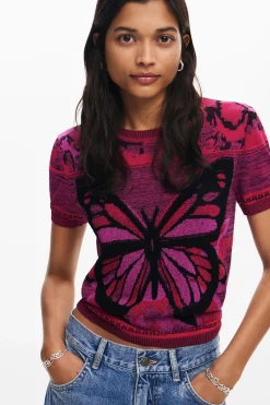 Butterfly knit T-shirt