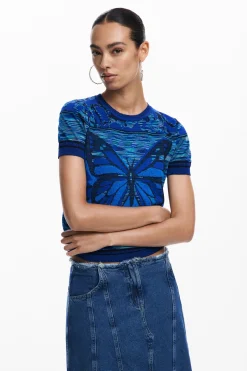 Butterfly knit T-shirt