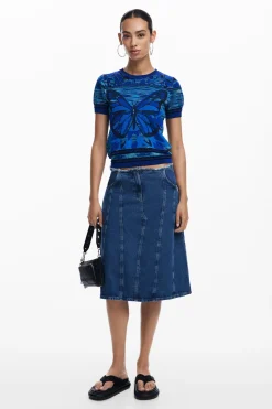 Butterfly knit T-shirt