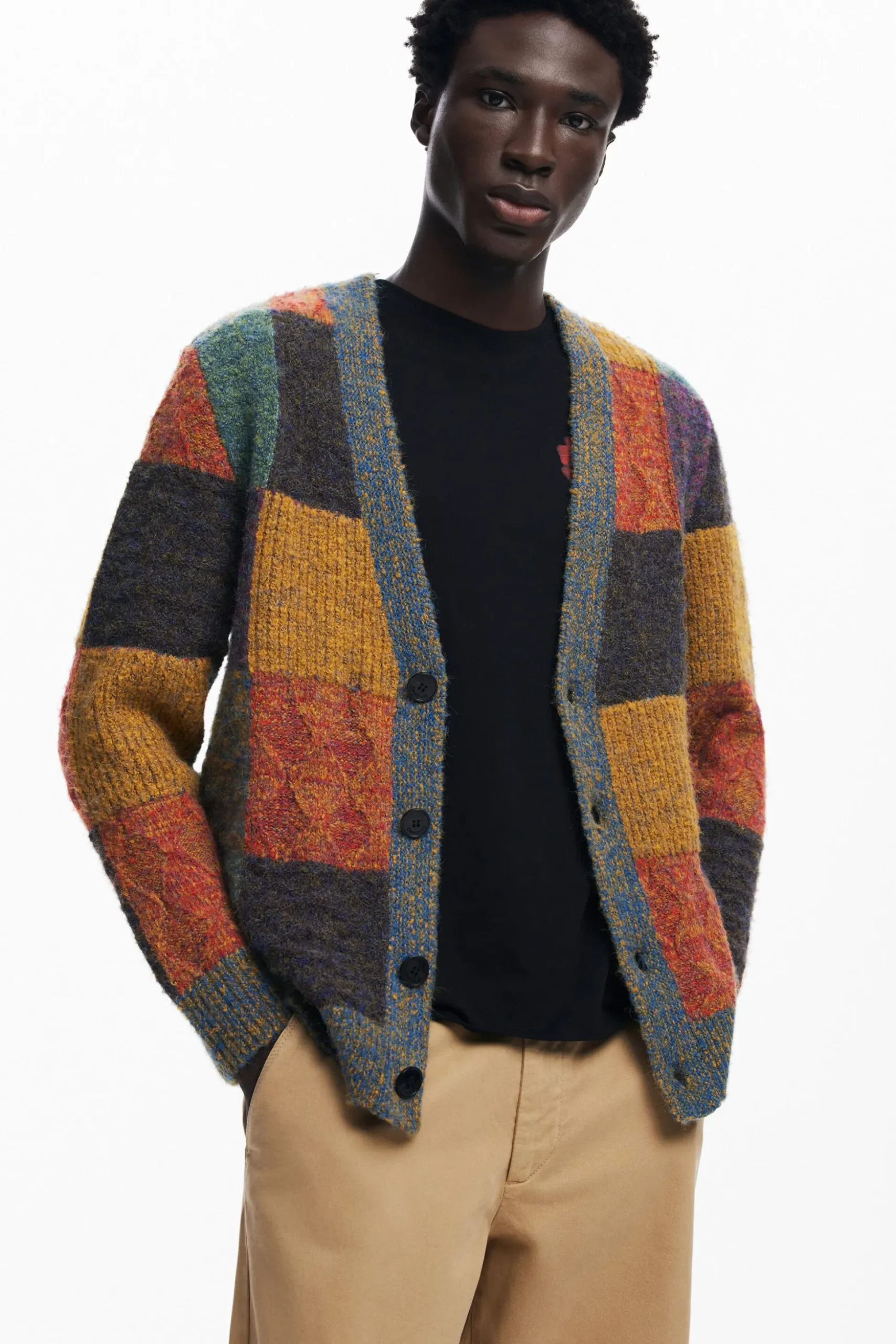 Checked cardigan