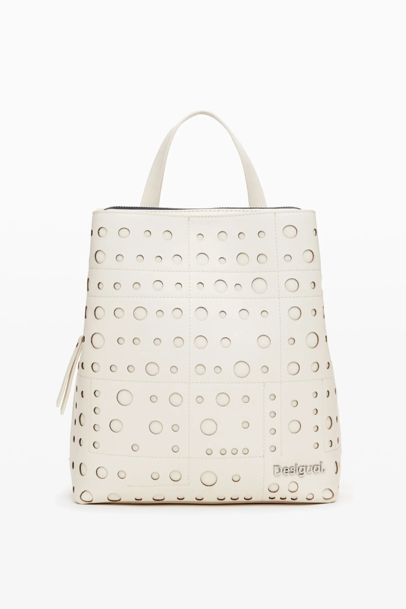 Circle pattern faux leather backpack