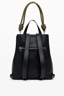 Circle pattern faux leather backpack