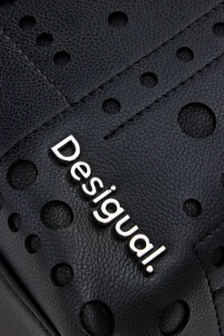 Circle pattern faux leather backpack