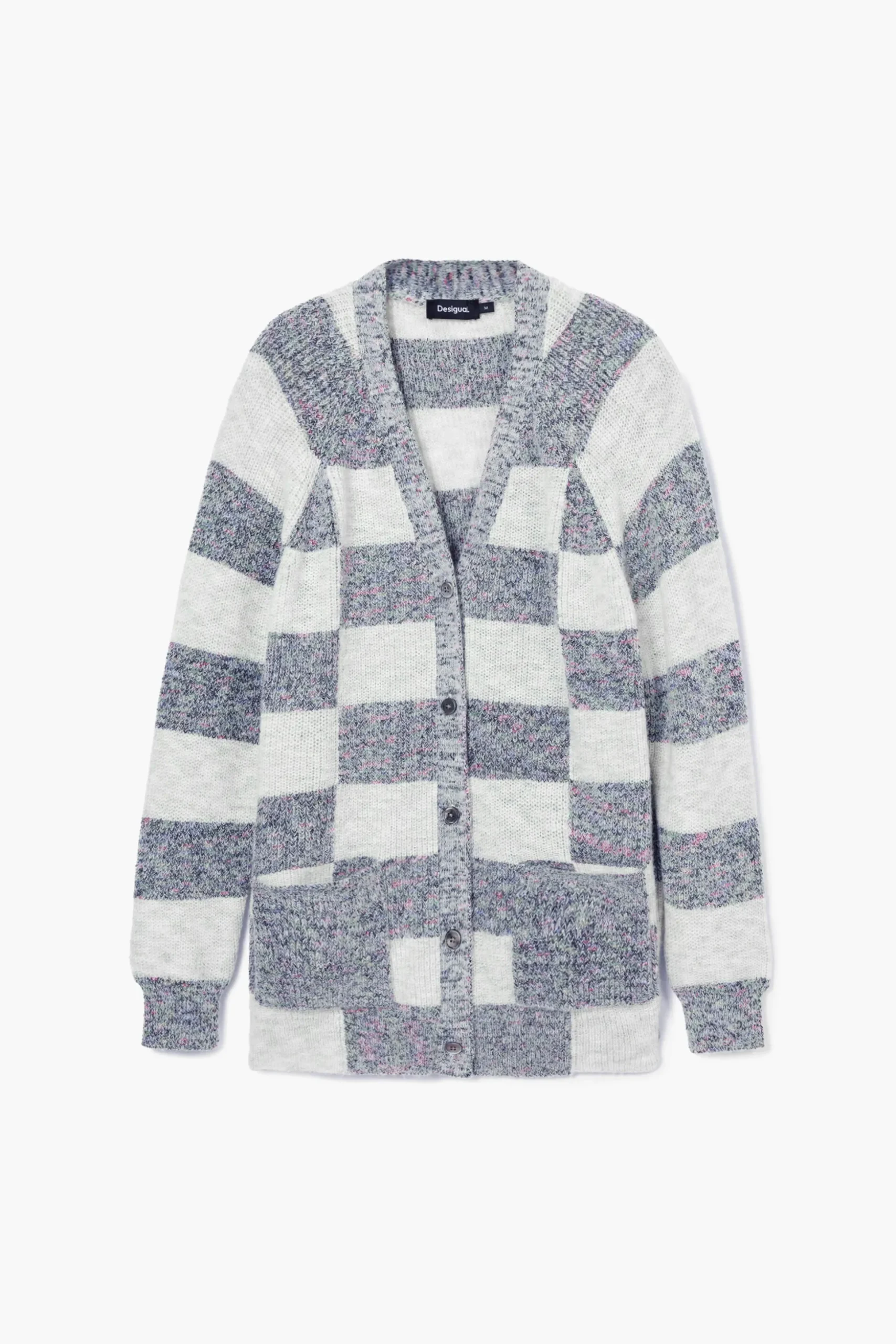 Combined knit cardigan