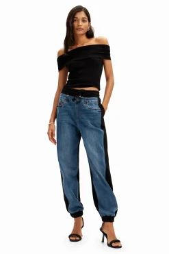 Contrast jogger jeans