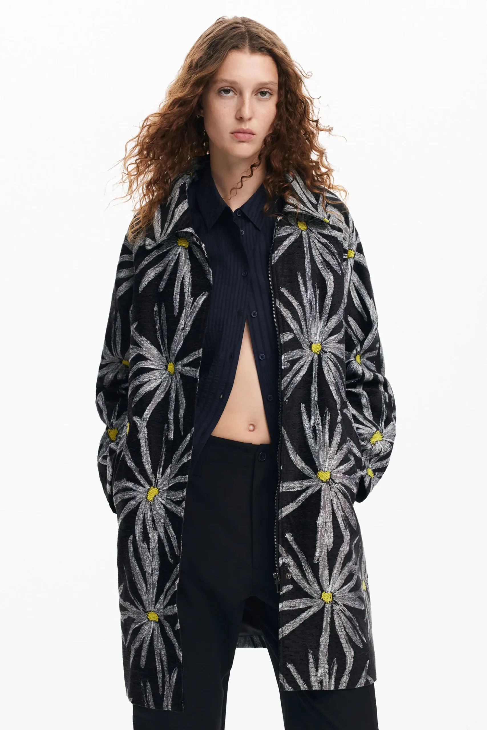 Daisy print coat