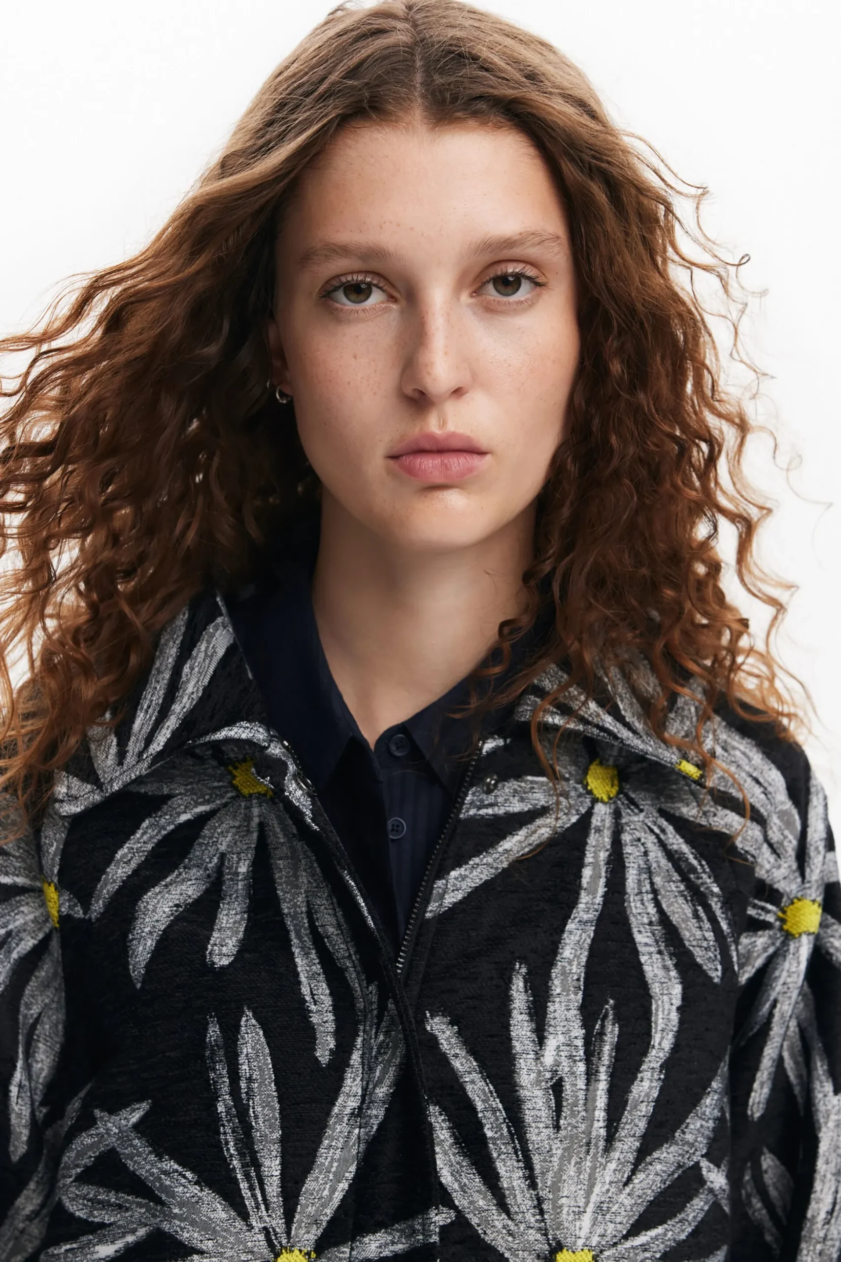 Daisy print coat