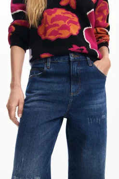 Denim culotte pants