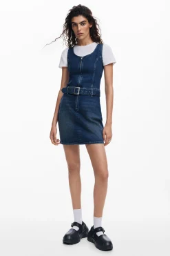 Denim dress belt