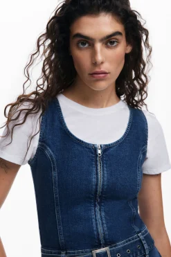 Denim dress belt