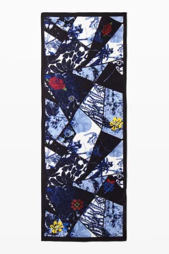 Denim floral scarf