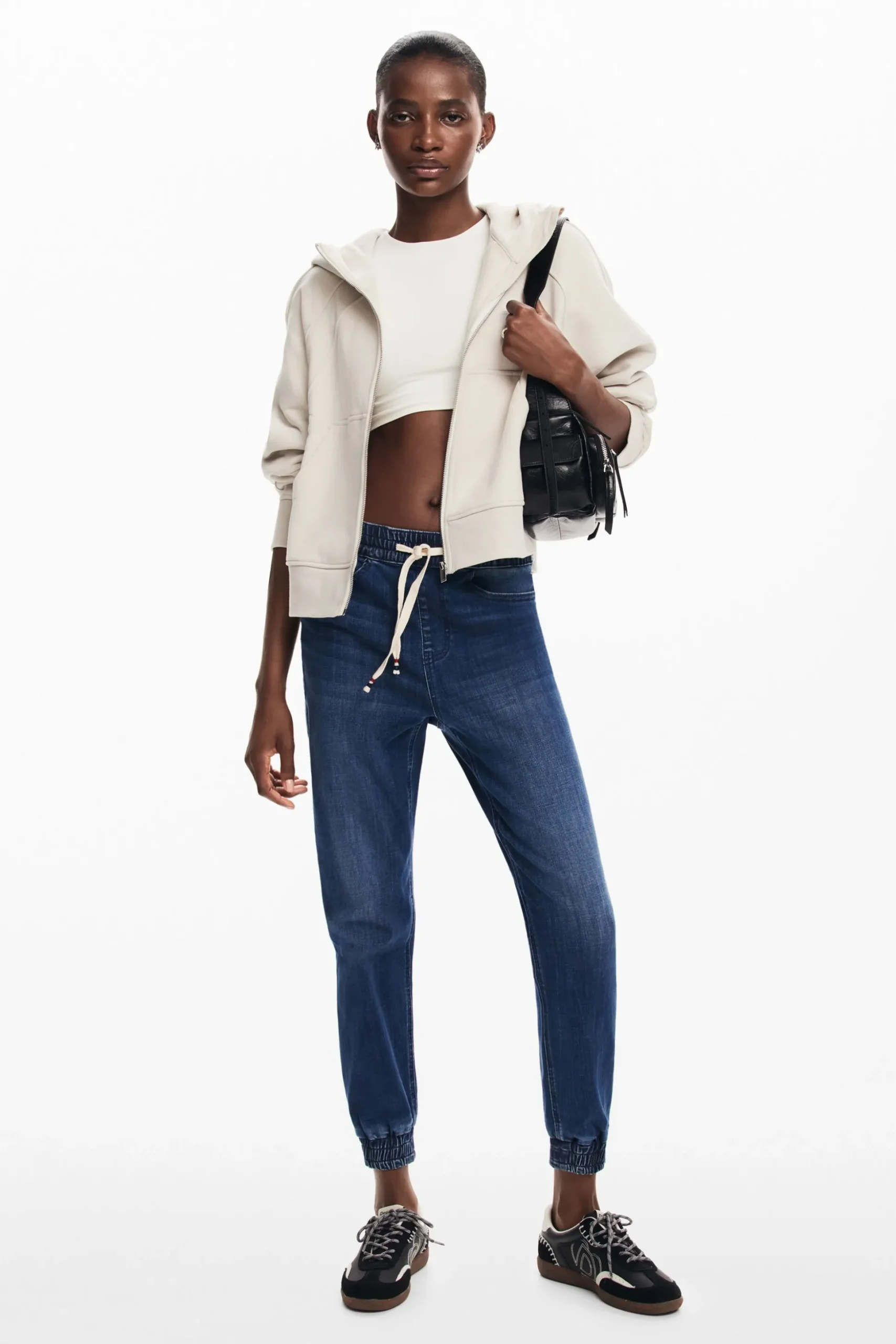 Denim jogger pants