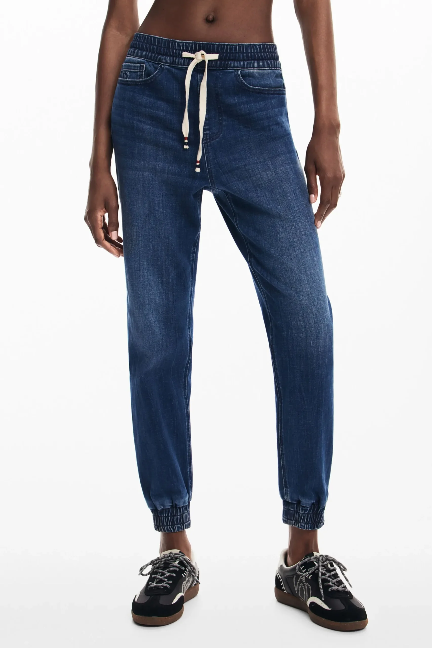 Denim jogger pants