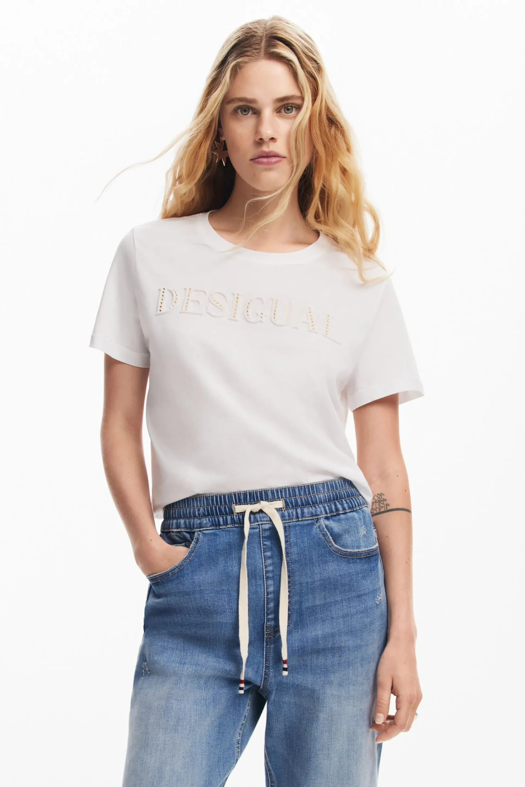 Denim jogger pants