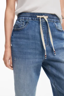 Denim jogger pants