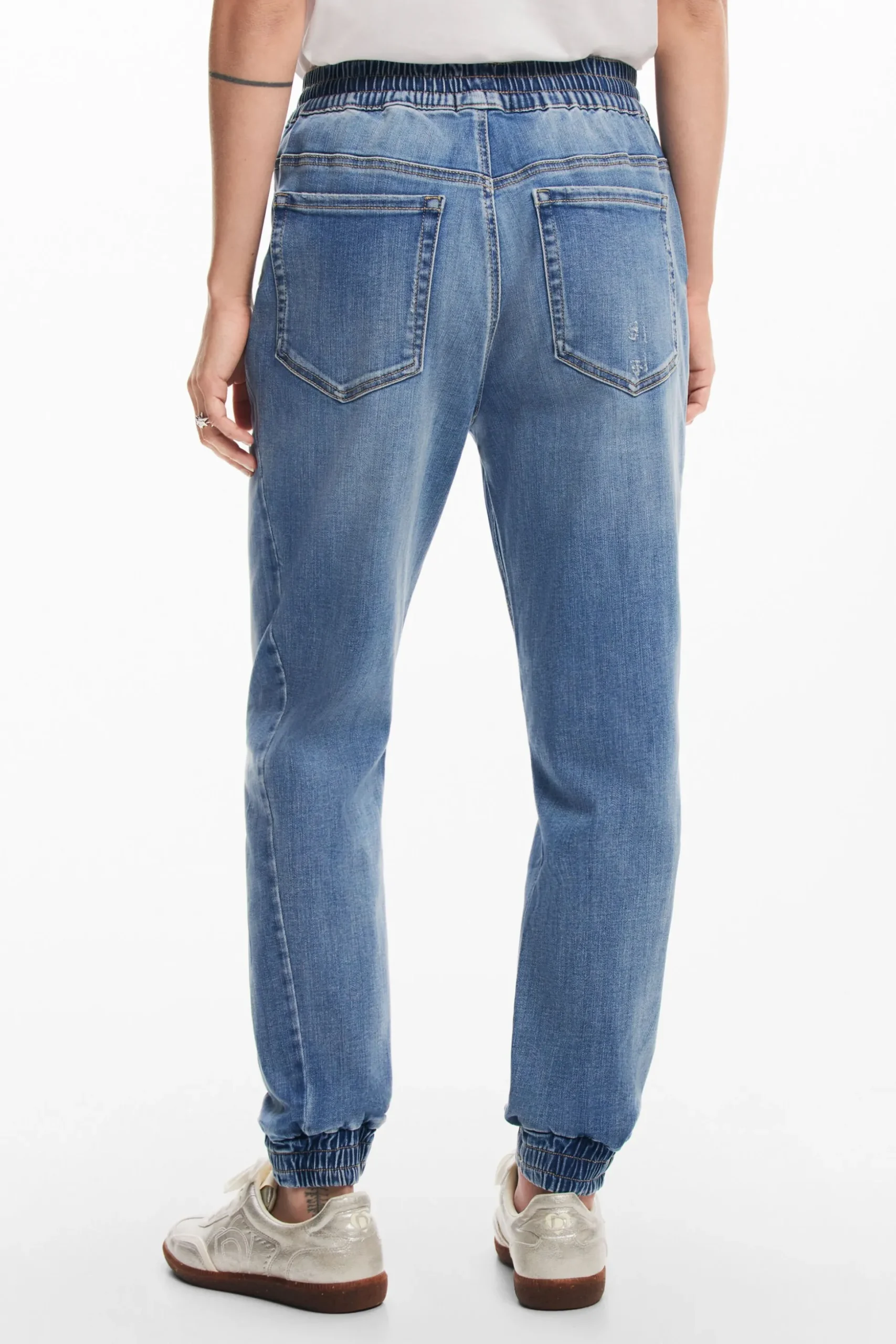Denim jogger pants