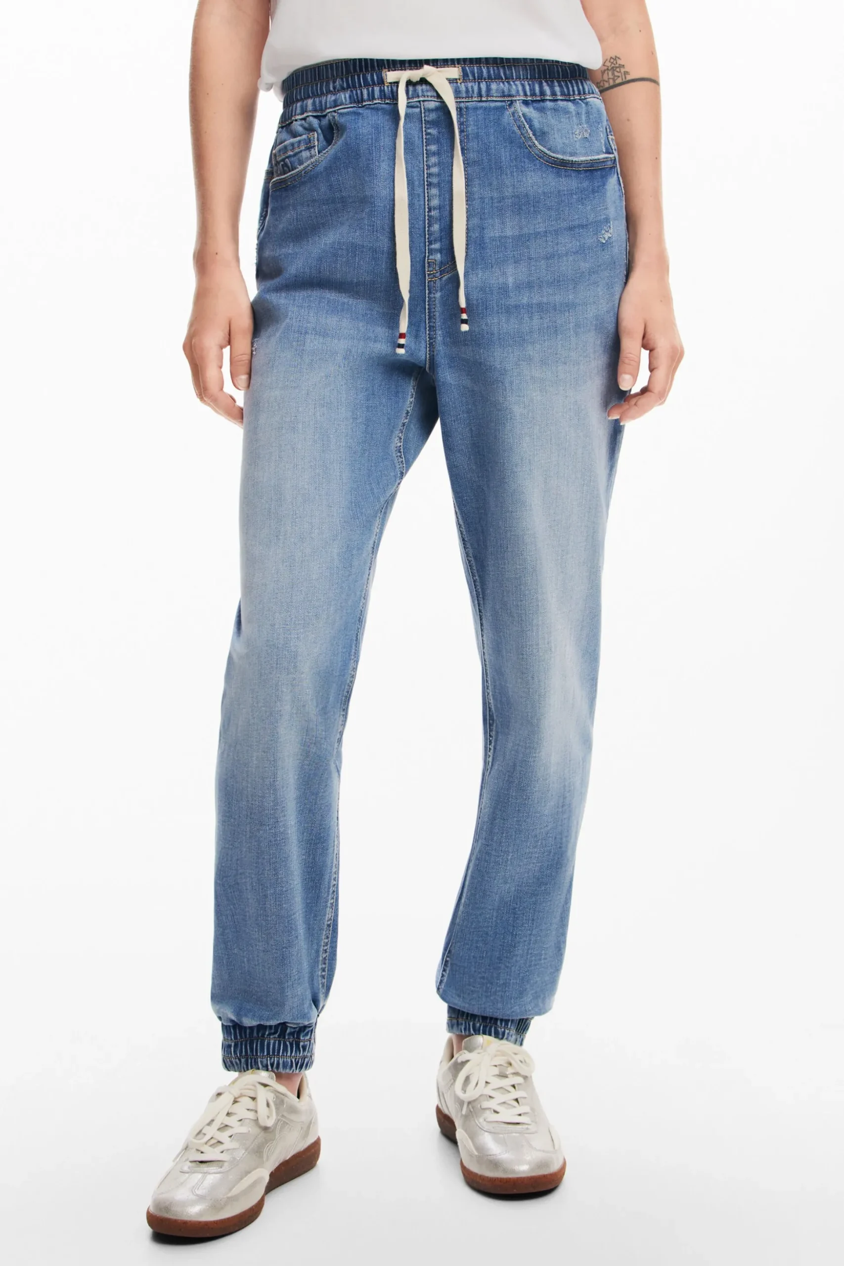 Denim jogger pants