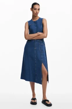 Denim midi dress