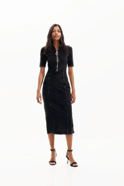 Denim midi dress