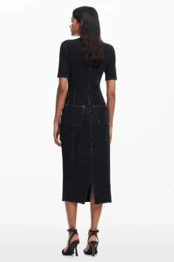 Denim midi dress