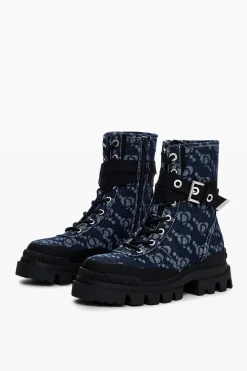 Denim trucker boot