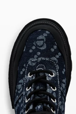 Denim trucker boot