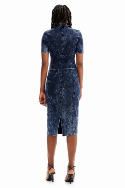 Denim-effect dress