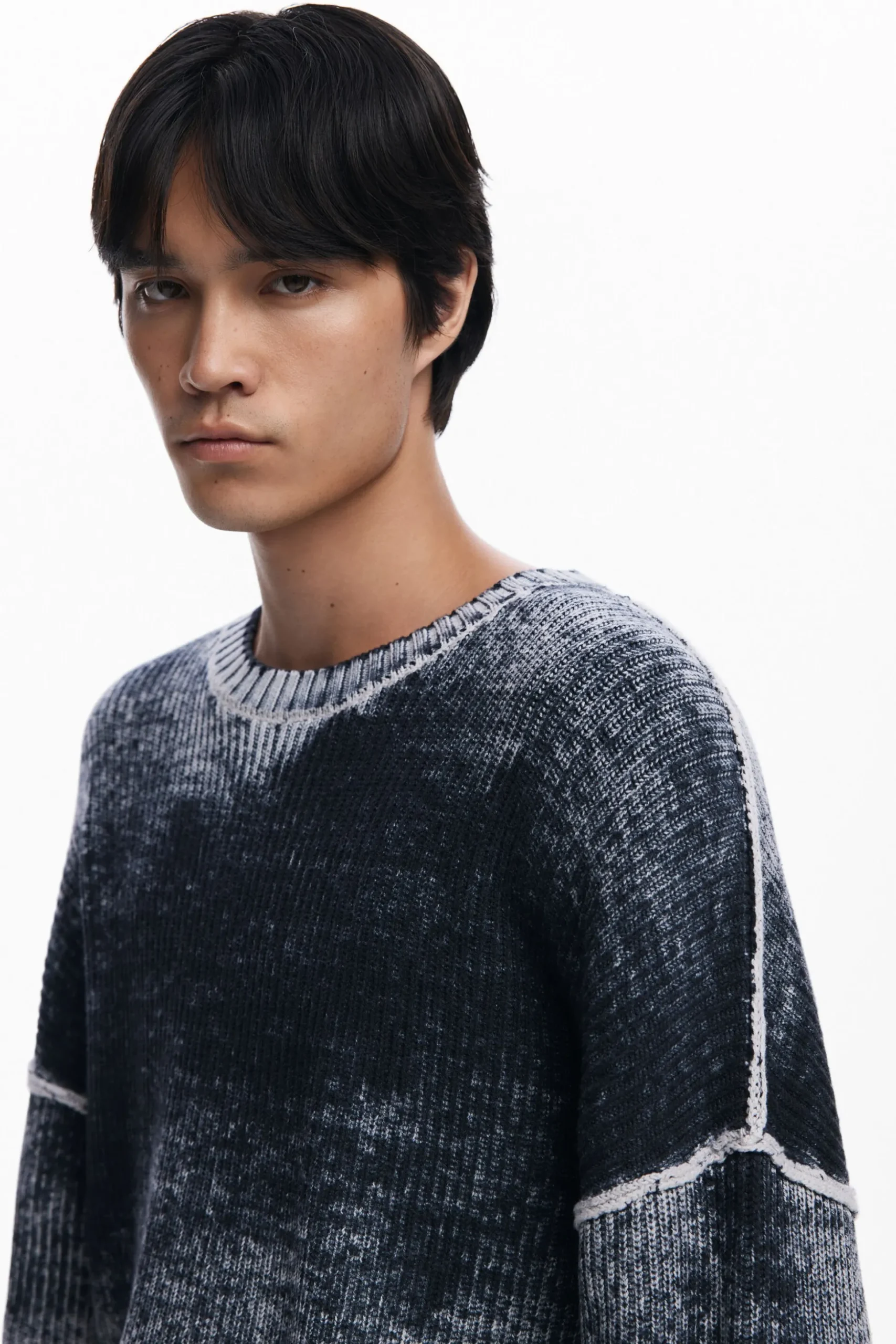 Distressed knit sweater