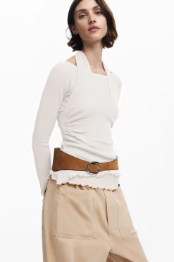 Double neckline T-shirt