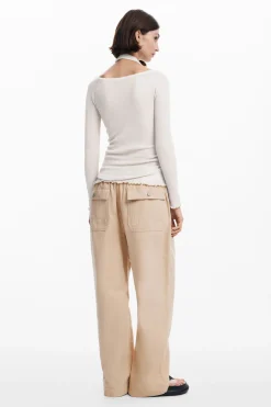Double neckline T-shirt